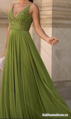Šaty dlhé elegantné trblietavé s flitrami na ramienka dámske (S/M ONE SIZE) TALIANSKA MÓDA IMPGM236127
