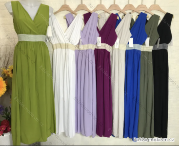 Šaty dlhé elegantné bez rukávov dámske (S/M ONE SIZE) TALIANSKA MÓDA IMPGM231651