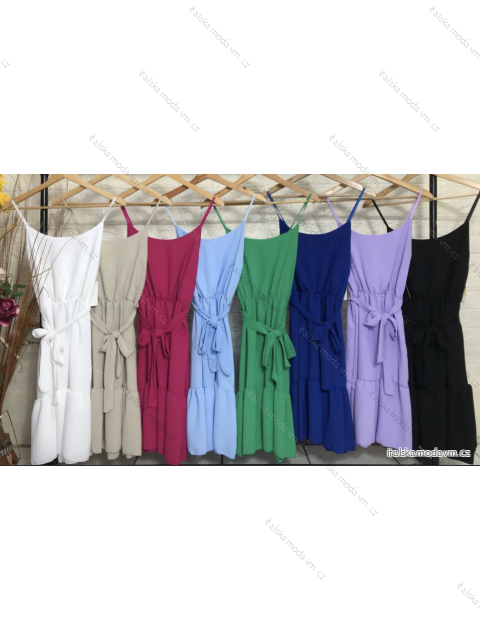Šaty letní na ramínka dámské (S/M ONE SIZE) ITALSKÁ MÓDA IMPGM233474