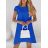 Šaty elegantný letný krátky rukáv dámske (S/M ONE SIZE) TALIANSKA MÓDA IMD23498/DU