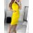 Šaty letní žebrované na ramínka dámské (S/M L/XL ONE SIZE) MB2123Z220 S/M žltá