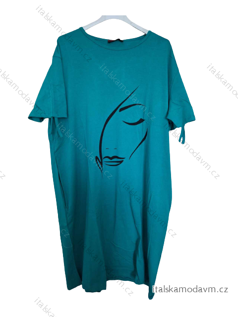 Šaty klasik krátky rukáv dámske nadrozmerné (2XL-5XL) TURECKÁ MÓDA TML233316/DU