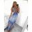 Šaty dlhé bez rukávu dámske (S/M ONE SIZE) FRANCÚZSKA MÓDA FMB210081 modrá S/M
