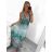 Šaty dlhé bez rukávu dámske (S/M ONE SIZE) FRANCÚZSKA MÓDA FMB210081 modrá S/M