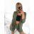 Souprava elegantní sako a kraťasy dámská (S/M ONE SIZE) ITALSKÁ MÓDA IMWB23356/DU S/M Khaki