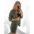 Souprava elegantní sako a kraťasy dámská (S/M ONE SIZE) ITALSKÁ MÓDA IMWB23356/DU S/M Khaki