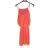 Šaty letné šifónové na ramienka dámske (M/L ONE SIZE) TALIANSKA MÓDA IMD22147/DUR neon oranžová