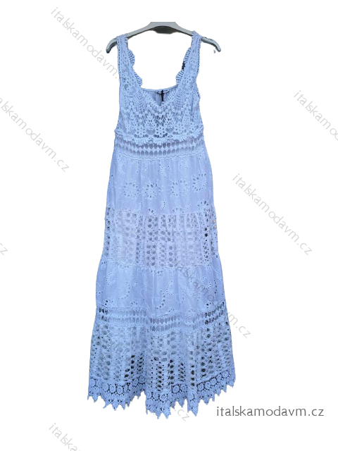 Šaty dlhé letné boho krajkové na ramienka dámske (S/M ONE SIZE) TALIANSKA MÓDA IM823010