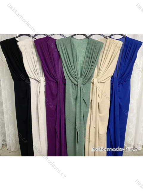 Šaty dlouhé elegantní společenské bez rukávu dámské (S/M ONE SIZE) ITALSKÁ MÓDA IMPLP2359110125
