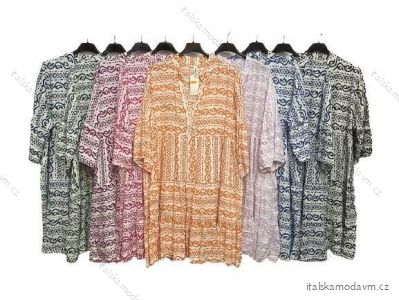 Šaty letné košeľové krátky rukáv dámske nadrozmer (M/L/XL/2XL ONE SIZE) TALIANSKA MÓDA IMP168231360