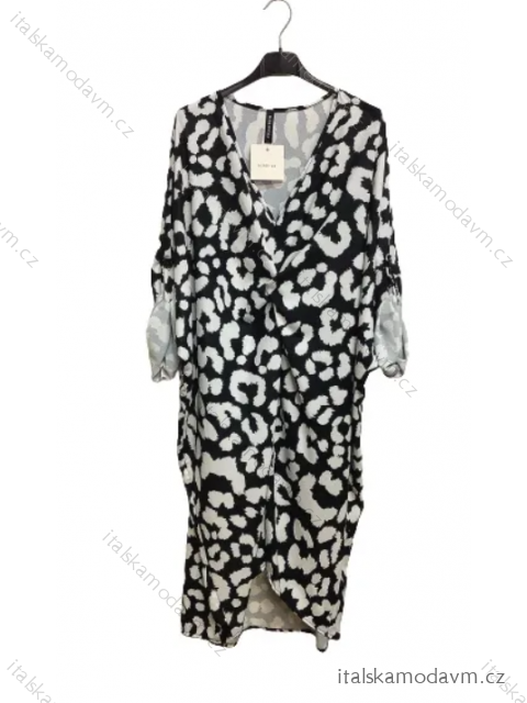 Šaty letné oversize dlhý rukáv dámske nadrozmer (M/L/XL/2XL ONE SIZE) TALIANSKA MÓDA IMP16823D26205/DUR