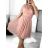 Šaty elegantní společenské krátký rukáv dámské (S/M/L/XL ONE SIZE) ITALSKÁ MÓDA IMPSH2335891V