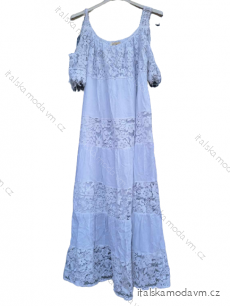 Šaty dlhé letné boho krajkové na ramienka dámske (S/M ONE SIZE) TALIANSKA MÓDA IM823011