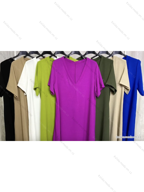 Šaty letné krátky rukáv dámske (S/M ONE SIZE) TALIANSKA MÓDA IMPLP2392680065