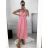 Šaty letné elegantné na ramienka dámske (S/M ONE SIZE) TALIANSKA MÓDA IMWGB231706/DU S/M svetlo ružová