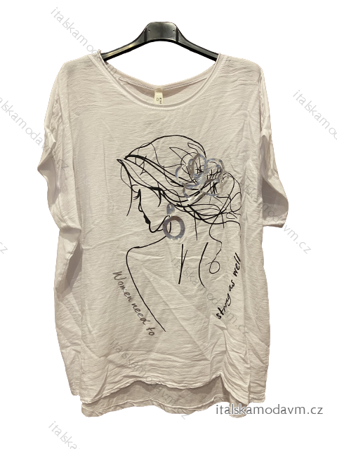 Tunika oversize krátky rukáv dámska nadrozmer (XL/2XL/3XLONE SIZE) TALIANSKA MÓDA IMB23WOMAN/DUR