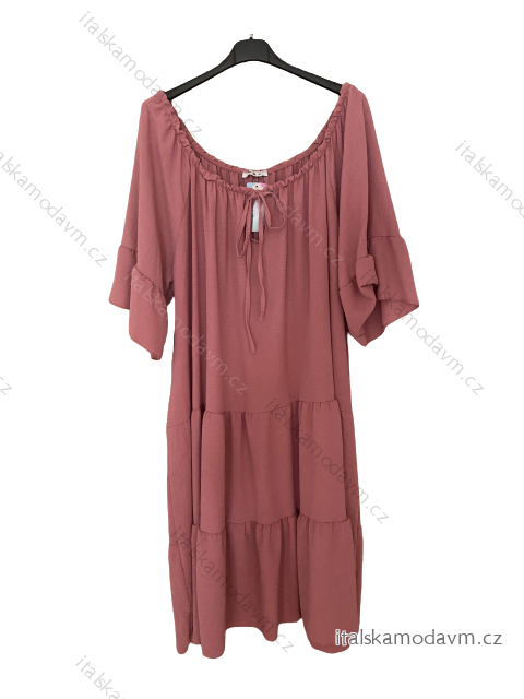 Šaty voľnočasové krátky rukáv dámske nadrozmer (3XL/4XL/5XL ONE SIZE) TALIANSKA MóDA IM423GARA/DUR