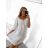Šaty letní boho krajkové krátký rukáv dámské (S/M ONE SIZE) ITALSKÁ MÓDA IM823013/DU S/M bílá