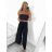 Kalhoty dlouhé letní dámské (S/M ONE SIZE) ITALSKÁ MÓDA IMM23M15338/DU S/M Khaki