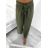 Kalhoty dlouhé letní dámské (S/M ONE SIZE) ITALSKÁ MÓDA IMM23M15338/DU S/M Khaki