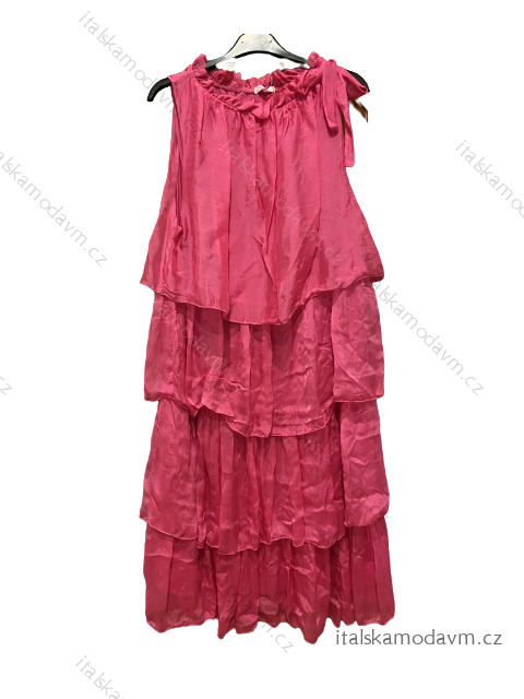 Šaty letní bez rukávů nadrozměr dámské (XL/2XL/3XL ONE SIZE) ITALSKá MóDA IM723MIRANDA/DU 2XL/3XL růžová