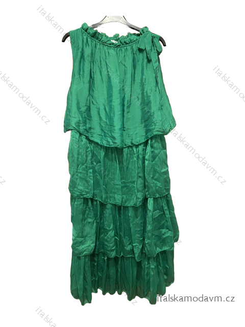 Šaty letné bez rukávov nadrozmer dámske (XL/2XL/3XL ONE SIZE) TALIANSKA MóDA IM723MIRANDA/DU 2XL/3XL zelená