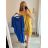 Šaty oversize krátký rukáv dámské (L/XL/2XL/3XL ONE SIZE) ITALSKÁ MÓDA IMD20451/DR modrá