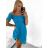 Šaty carmen cez ramená letné dámske (S/M ONE SIZE) TALIANSKA MÓDA IMM22U5368/DUR modrá