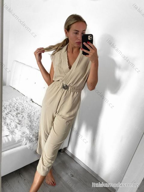 Overal dlouhý bez rukávu dámský (S/M ONE SIZE) ITALSKÁ MÓDA IMPGM231841/DU S/M béžová