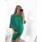 Šaty oversize krátky rukáv dámske (S/M ONE SIZE) TALIANSKA MÓDA IMWY23090/DU S/M tmavo ružová