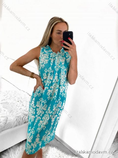 Šaty letní bez rukávů dámské (S/M ONE SIZE) ITALSKá MóDA IM723255/DU