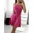 Šaty letné na ramienka dámske (S/M ONE SIZE) TALIANSKA MÓDA IMPBB23A22480/DU S/M tmavo ružová