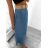 Sukně dlouhá riflová s páskem dámská (S/M ONE SIZE) ITALSKÁ MÓDA IM723101/DU S/M svetlo modrá
