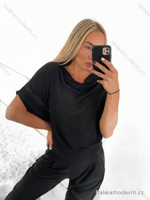 Tunika icecool krátky rukáv dámska (S/M ONE SIZE) TALIANSKA MÓDA IMM23M4290A/DU S/M čierna