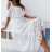 Šaty dlouhé boho krajkové letní krátký rukáv dámské (S/M ONE SIZE) ITALSKÁ MÓDA IMPGM239293