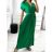 Šaty dlouhé elegantní krátký rukáv dámské (S/M ONE SIZE) ITALSKÁ MÓDA IMWGB231440/DU S/M zelená