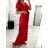 Šaty dlouhé elegantní krátký rukáv dámské (S/M ONE SIZE) ITALSKÁ MÓDA IMWGB231440/DU S/M zelená