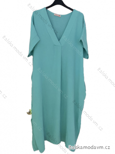 Šaty letné maxi oversize krátky rukáv dámske nadrozmer (XL/2XL/3XL ONE SIZE) TALIANSKA MÓDA IMWGS232654/DUR