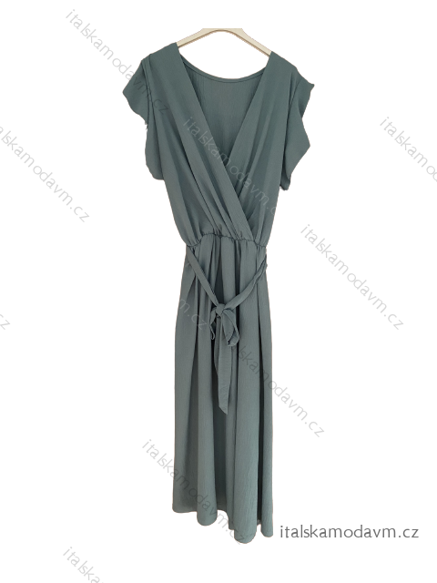 Šaty dlhé letné krátky rukáv dámske (XL/2XL ONE SIZE) TALIANSKA MÓDA IMWGM232000XL/DUR XL/2XL mintova