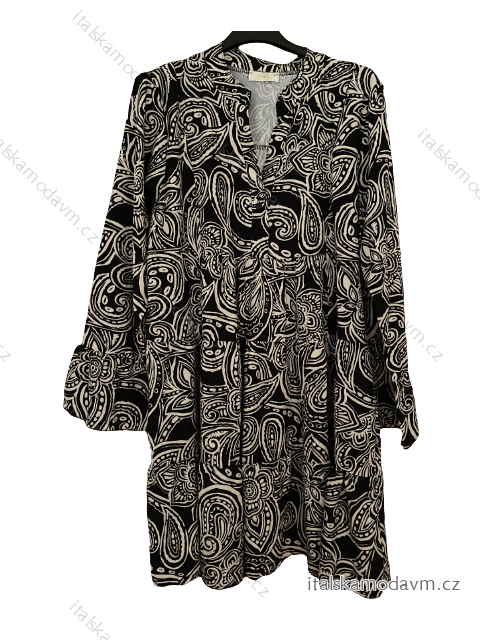 Šaty oversize letný dlhý rukáv dámske (M/L/XL ONE SIZE) TALIANSKA MÓDA IMWBB232668-1/DUR M / L čierna