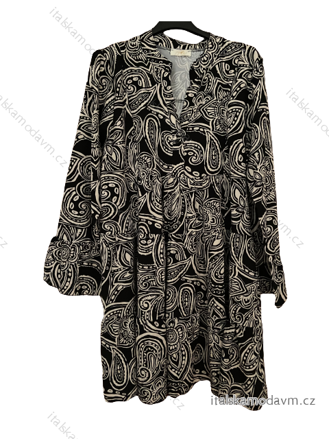 Šaty oversize letní dlouhý rukáv dámské (M/L/XL ONE SIZE) ITALSKÁ MÓDA IMWBB232668-1/DUR M/L Černá