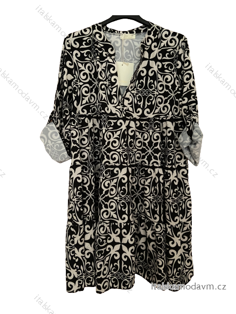 Šaty letné 3/4 dlhý rukáv dámske (S/M ONE SIZE) TALIANSKA MÓDA IMWBB232667-2/DUR