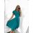 Šaty elegantný krátky rukáv dámske (S/M ONE SIZE) TALIANSKA MóDA IM923010/DU S/M béžová