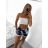 Kraťasy šortky letné dámske (S / M ONE SIZE) TALIANSKÁ MÓDA IMWY21664/DUR S/M modrá