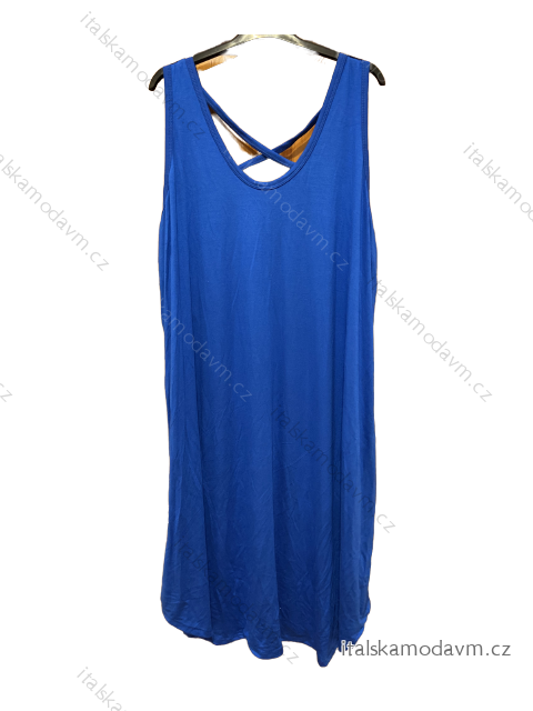 Šaty letné oversize voľnočasové dámske (3XL/4XL/5XL ONE SIZE) TALIANSKA MODA IMD23LEONA/DU 3XL / 4XL kráľovská modrá
