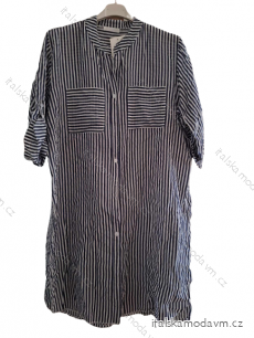 Šaty košeľové oversize krátky rukáv dámske nadrozmer (XL/2XL ONE SIZE) TALIANSKA MODA IM723010/DUR