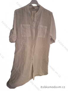 Šaty košeľové krátky rukáv dámske nadrozmer (XL/2XL ONE SIZE) TALIANSKA MODA IM723013/DUR