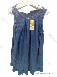 Šaty na ramienka riflové dámske (S/M ONE SIZE) TALIANSKA MÓDA IM722030/DU