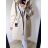 Kabát flaušový s kapucňou dlhý rukáv dámsky (S/M ONE SIZE) TALIANSKA MÓDA IMWC232797