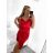 Šaty elegantní společenské krátké saténové na ramínka dámské Francesca (XS/S/M ONE SIZE) ITALSKá MÓDA IM322305